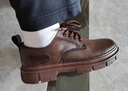 奥康（Aokang）休闲皮鞋男英伦商务大头鞋2025冬季新款低帮马丁靴男黑色厚底男鞋 棕色 41 实拍图