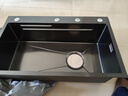 浪鲸（SSWW）厨房水槽枪灰色纳米不锈钢台下盆洗碗池洗菜盆家用一体大单槽TK12 75×46雨幕龙头+皂液器 实拍图