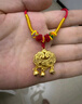 中国黄金（CHINA GOLD）小金锁黄金福字项链女足金长命锁婴儿宝宝平安锁铃铛吊坠周岁礼物 【祝福礼】长命锁项链 约1.5g-配红绳 实拍图