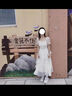允橘连衣裙裙子女夏季2025新款轻奢高级感白色长裙法式海边沙滩裙纯欲 米白色钉珠仙女连衣裙 M 建议95-105斤 实拍图