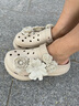 七色纺洞洞鞋女士泡芙花DIY夏季沙滩显瘦厚底增高跟松糕凉拖鞋 卡 35-36 实拍图