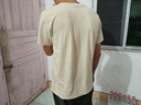 立蒙（LIMENG）男女装素色180g全棉短袖t恤圆领宽松体恤打底衫 卡其 M 实拍图