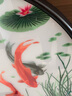 摆福百利苏绣客厅玄关装饰画圆形壁画新中式高档背景墙餐厅挂画精品刺绣 精品刺绣  鸿运当头九鱼图 80*80实木边框 实拍图