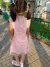 ASK JUNIOR女童连衣裙2025夏儿童裙子薄款复古旗袍裙公主裙 粉色 150 实拍图