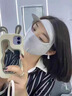 京堂京品 遮全脸夏薄款带帽檐冰丝防晒面罩高颜值防晒口罩女防紫外线夏天 (气质灰+天蓝色)两只装 实拍图