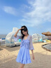 津炳胜泳衣女夏季性感连体仙气游泳衣遮肚显瘦海边度假防晒套装大码泳装 蓝紫色泳衣【罩衫+泳衣+底裤】 均码 【建议75-120斤】 实拍图