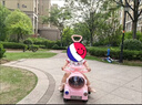 babypure shine儿童电动车扭扭车遥控可坐人1-5岁男女宝宝滑滑车充电儿童车 遮阳篷+遥控款-粉色静音轮(遥控电动滑行推行) 实拍图