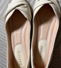 达芙妮单鞋女新款夏季尖头气质平底鞋一脚蹬舒适百搭女鞋子 米色 40 实拍图