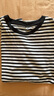 MUJI女式 天竺编织 圆领短袖T恤 上衣打底衫女款25年夏季女装内搭 黑色条纹 BB2SBA5S M (160/84A) 实拍图