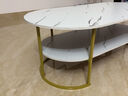 锋鹏益居茶几客厅小户型边几沙发轻奢小桌子现代简约圆形茶几组合 [玻璃款双层]白大理石色120*60cm 实拍图