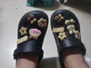 洁丽雅厚底洞洞鞋女款夏季2024新款沙滩防滑防臭踩屎感包头凉鞋女外穿 黑色+滴塑焦糖女孩(10个) 38-39 【标准码】 实拍图