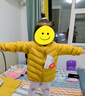 鸭鸭（YAYA）儿童轻薄羽绒服短款小童中大童连帽男女童2023秋冬洋气童装外套 黄色-女 120 实拍图