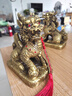 泰山祥云阁黄铜麒麟摆件财富麒麟家居客厅办公室玄关摆件开业礼品乔迁装饰 精公款大号一对(高17cm) 实拍图