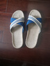 超火酷亚麻拖鞋男夏季家用情侣家居室内木地板厚底防滑凉拖鞋女夏天外穿 2012蓝色 44-45 实拍图