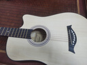 维卡斯（WEIKASI）民谣吉他初学者木吉他单板新手入门练习琴guitar吉它学生男女乐器 38英寸原木色+礼包【初学推荐】 实拍图