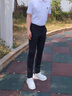 罗蒙（ROMON）休闲裤男四季潮商务休闲西裤弹力百搭通勤夏天西装裤子 黑32 实拍图