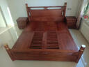 咏月 红木家具非洲花梨（学名：刺猬紫檀）床 实木大床 婚床 新中式卧室双人床 1.8米大床+2床头柜（生漆） 实拍图