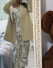 尚都比拉春秋法式印花吊带连衣裙气质女神范性感显瘦裙子 杏底花色 L  实拍图