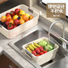 名创优品同款 杂物收纳筐塑料桌面收纳盒厨房橱柜零食玩具整理筐 奶油色高款大号 实拍图