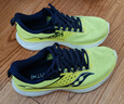 Saucony索康尼驭途17跑鞋男减震透气训练鞋跑步运动鞋子RIDE17 荧光绿兰220 41 实拍图