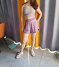 VICTORIATOURIST瑜伽服女跑步运动套装夏季防晒健身服普拉提短袖短裤带胸垫两件套 实拍图