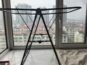 欧润哲晾衣架落地折叠飘窗晒衣架室内婴儿家用阳台晾晒衣杆 黑色升级版 实拍图