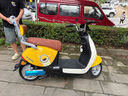 立马电动摩托车MINI 80公里长续航1200W电机60V20Ah铅酸电池外卖家用舒适出行电动车 柠檬密黄 实拍图