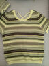 百图betu女装2025夏季新款毛针织衫时尚条纹间色镂空短袖上衣2503T07 绿条纹 L 实拍图