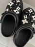 SMFKX CROCS 联名款 明星同款时尚休闲百搭厚底增高透气洞洞鞋拖 黑钻石 37-38 实拍图