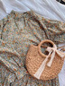 桂岐草编包ins女网红斜跨单肩沙滩度假包包编织小清新手提大容量草包 草编斜挎包【卡其色肩带可拆卸】 实拍图