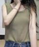 浪莎吊带背心女2025年夏季新款可外穿宽松休闲上衣华夫格速干无袖T恤 橄榄绿 L 【推荐100-120斤】 实拍图