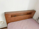 源氏木语全实木床北欧风小户型卧室家具橡木床现代简约主卧1.5m1.8m双人床 胡桃色低铺夜光床直靠【橡木】 1200mm*1900mm  框架结构 实拍图