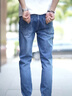 真维斯（JEANSWEST）牛仔裤男2025夏季棉弹时尚男裤直筒裤男牛仔长裤子男蓝色36 实拍图