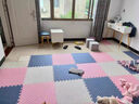 先邦入户地垫泡沫拼接垫儿童防摔垫婴儿玩耍爬爬垫夏季打地铺卧室垫子 白色+粉色+藏青【送边条】 30cm*30cm *1cm厚-16片装-无甲醛 实拍图