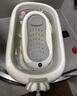 iuu婴儿洗澡盆 可折叠宝宝浴盆大号 洗澡神器躺托浴架新生儿童用品 【北欧灰】+调节感温浴架+脸盆*3 材质：FAD食品级材质检测认证 实拍图