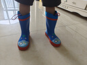 lemonkid儿童雨鞋高筒女童男孩防水防滑橡胶雨靴学生水鞋 蓝色机器人 30 实拍图