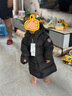 保姆鹅  儿童羽绒服宝宝中长款护脸加厚鸭绒外套防风保暖童装冬装 炭黑 110 实拍图