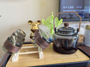 忆壶茶（YIHUTEA） 茶壶玻璃泡茶壶侧把过滤煮茶壶加厚耐热电陶炉烧水壶养生煮茶器 【11件套】1000ML黑色套装 实拍图