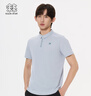 KOLON SPORT/可隆速干POLO 男士吸湿小翻领抗菌户外运动印花短袖 LHPT5MTT31-LB 浅蓝色 XL 180/100A 实拍图