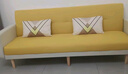 欧柏盛布艺沙发床简约新款科技布猫爪皮双三四人可折叠客厅小户型出租房 黄色+米白(亲肤棉麻布) 三人位 1.7m *宽0.95米）+抱枕 实拍图