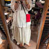 无印良品（MUJI） IDEE 女式平纹灯笼裤裤子女款夏季款女装纯棉 25年长裤 GA54CC5S 烟熏绿色 M （155/68A） 实拍图