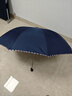 天堂 加大雨伞三折 晴雨两用商务伞经典格纹10骨大雨伞男女 藏青 实拍图