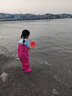 神鲨玫红色儿童下水裤连体裤赶海衣服防水裤涉水服雨裤玩水玩沙赶海服 实拍图