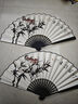 王星记扇子9寸古典丝绸绢扇中国风男士折扇日用折叠杭州礼品扇定制收藏 竹留清音-白面 9寸 实拍图