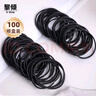 黎倾秋冬黑色皮筋细头绳发绳【100根】高弹力橡皮筋扎发圈皮套发饰 实拍图