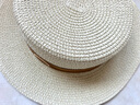 ALBINELE草帽女夏天复古英伦平顶礼帽韩版沙滩帽防晒遮阳帽ins网红平顶帽 米色 实拍图
