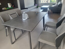 帝狐狸不锈钢意式极简亮光岩板餐桌椅组合简约现代小户型家用牌面饭桌子 1.6X0.8m餐桌 1桌4椅 实拍图