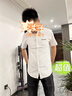 骆森驰（LUOSENCHI）条纹短袖t恤男士休闲套装夏季新款轻熟风衣服男装帅气搭配三件套5 白色三件套 XL 晒单实拍图