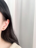 周百福 银小方糖和田玉耳钉女士轻奢气质耳环新中式耳饰生日送女友礼物 实拍图