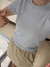 GAP女装2025春季新款刺绣logo罗纹弹力短袖T恤简约常规上衣761951 浅蓝色 M (165/84A) 亚洲尺码 实拍图